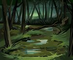Иллюстрация Фон для игры (Гиблое болото) в стиле 2d