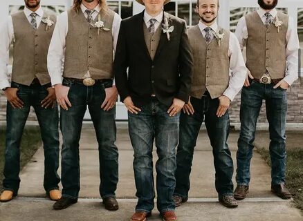 Western wedding men’s attire Country groomsmen attire, Weddi