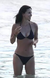 Courtney Cox Nipple Slip In St. Barts While Frolicking In Th