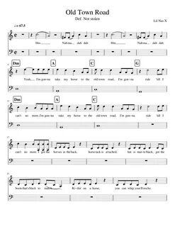 Old Town Road Sheet music for Piano (Solo) Musescore.com