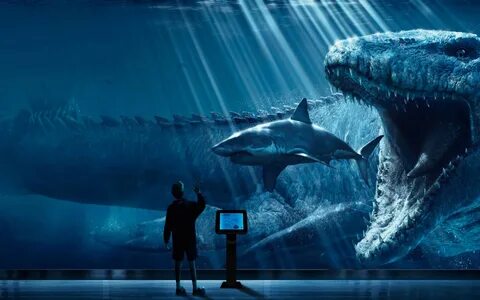 Free download Jurassic World Mosasaurus White Shark Movie Wa