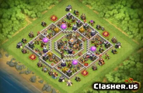 Copy Base Town Hall 11 TH11 Farm/Trophy base v166 With Link 