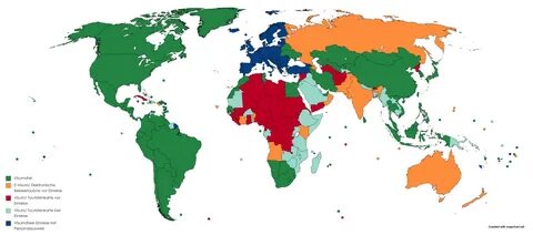 Karte: Visabestimmungen für Deutsche weltweit