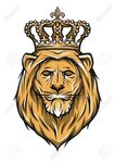 Der Kopf Eines Löwen Mit Einer Krone. Color-Version. Vektor-