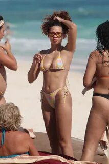 Celebrity Bikini - Ashley Moore in Bikini at a Beach in Tulu