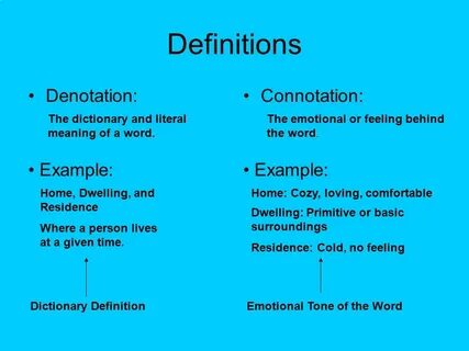 Connotation and Denotation. Definitions Denotation:Connotati