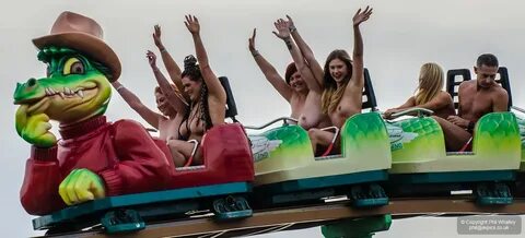 Naked girl on roller coaster