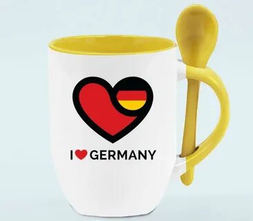 Я люблю Германию (i love Germany) кружка с ложкой в ручке (ц