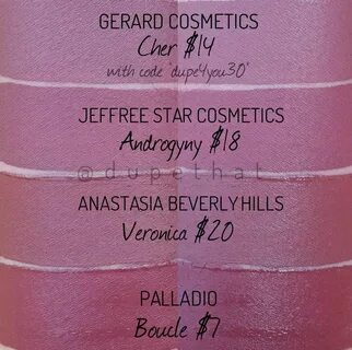 Jeffree Star Androgyny Dupes Gerard cosmetics, Lip colors, J