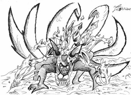 Naruto Coloring Pages Nine Tailed Fox - Nine Tailed Fox Colo