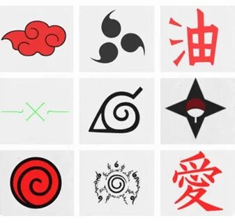 Naruto Symbols Tatuagem do naruto, Naruto e sasuke desenho, 