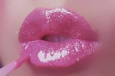 y2k aesthetic pouty brat Pink glitter lipstick, Pink lip glo