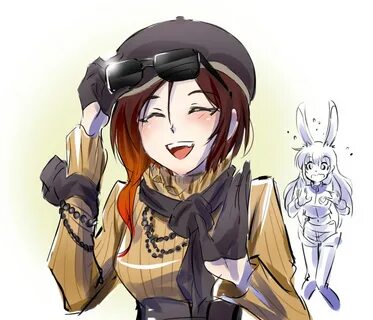 Safebooru - 2girls beret brown hair bunny girl coco adel hat