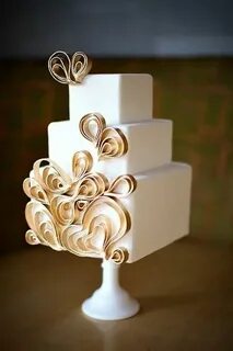 Contemporary Cake with Heart Details
