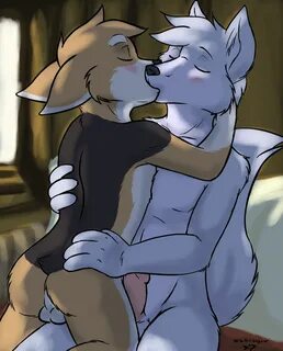 Xbooru - ass awww back blush canine caress corgi couple cute