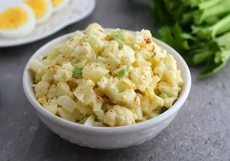The Most Amazing Low Carb Cauliflower "Potato" Salad - fount