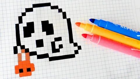 Halloween Pixel Art - How To Draw Halloween Ghost #pixelart