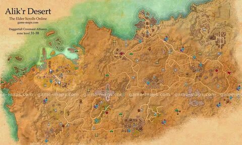 Alik'r Desert zone map, Daggerfall ESO Elder scrolls, Elder 