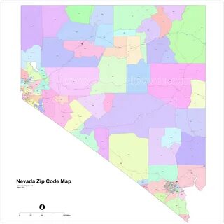 Nevada Zip code map, Coding, Map