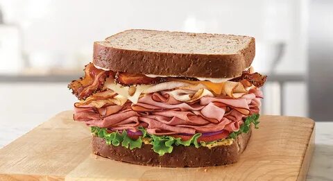 Arby's Triple Decker Club Honey wheat bread, Food, Fast food