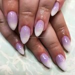 Eye Candy Nails & Training - White and lilac ombré almond ac