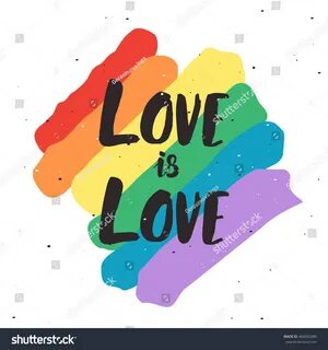Lgbt Symbol Flag Colors Lettering Love Stock Vector (Royalty