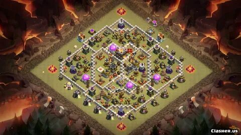 Copy Base Town Hall 11 TH11 War/Trophy/Farm base #645 With L