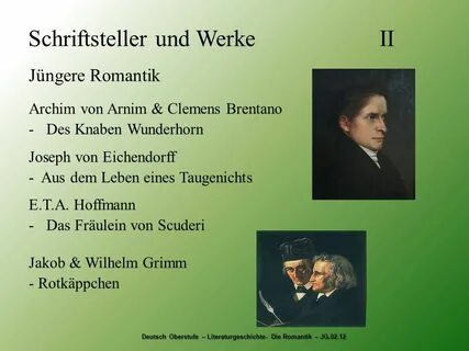 Deutsch Oberstufe - Literaturgeschichte- Die Romantik - JG p