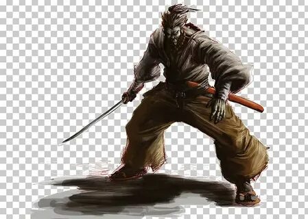 Dungeons & Dragons Half-orc Samurai Player Character PNG, Cl