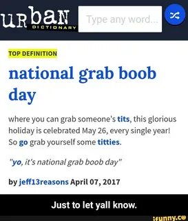 National grab boob day Where you can grab someone's tits, th