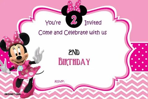 FREE Minnie Mouse 2nd Birthday Invitation Template Download 
