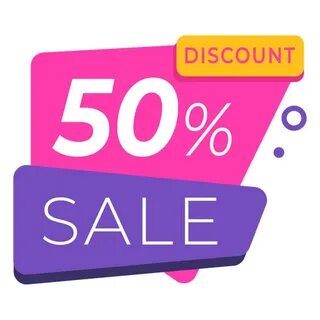 50 Discount Label Colorful Transparent PNG & SVG Vector