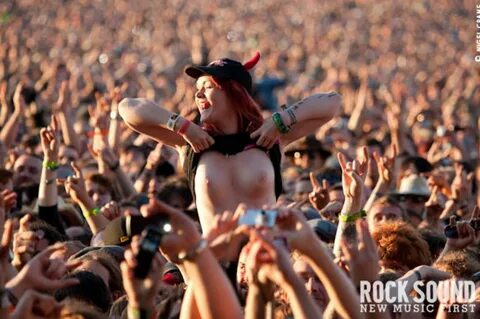Topless girls at concerts.