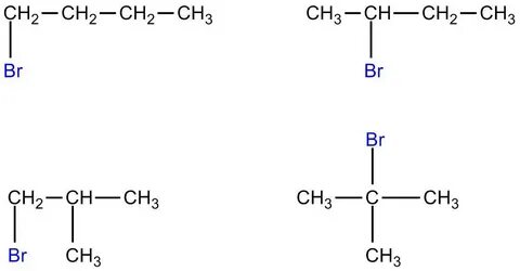 Draw all the structural isomers for the molecular formula c4