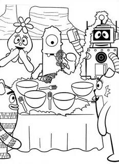 Yo Gabba Gabba Show About Making Cookie Coloring Page : Colo