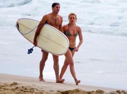 Margot Robbie in a Bikini at a Beach in Byron Bay, December 