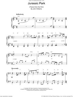 Williams - Jurassic Park sheet music (intermediate) for pian