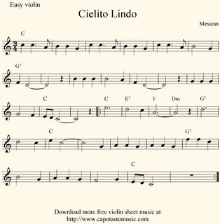 Sheet nhạc bài Cielito Lindo ❤ Bài viết Sheet nhạc bài Cieli