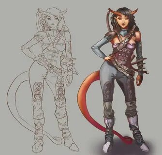 Thief Tiefling design. Dungeons and dragons characters, Dung