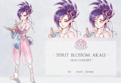 ArtStation - Spirit Blossom Akali concept + Spirit bonds dia