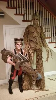 couple halloween costumes - rocket and groot Check out these