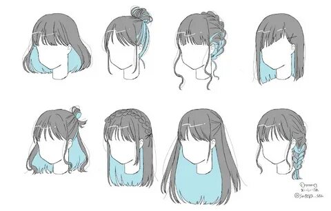 お い し い さ め on Twitter Drawing hair tutorial, Hair sketch, M