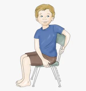 Chair Yoga Png - Boy Sitting On The Chair Cartoon Png , Free