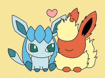 Glaceon X Flareon Kiss - Floss Papers
