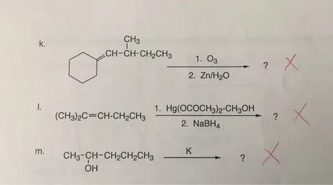 Solved CH3 \ノ CH-CH-CH2CH3 1. O3 2. Zn/H20 1. Chegg.com