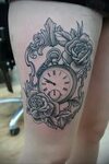 Фото тату часы с цветами 19.01.2021 № 0027 -tattoo clock flo