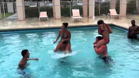 The girls playing chicken in pool - YouTube