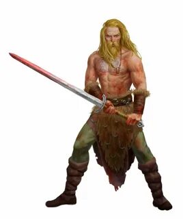 Male Human Savage Barbarian Ostog - Pathfinder PFRPG DND D&D