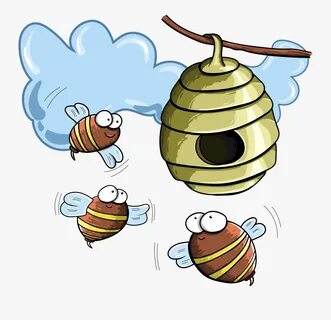 Transparent Bee Hive Clip Art - Bee Home Cartoon , Free Tran