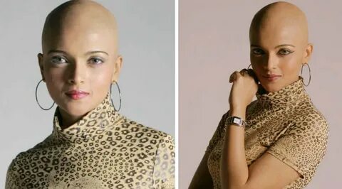 Glenda Narulla shaved her head bald for a fashion photo shoo